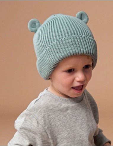 BEE-B340A-Organic Baby Bear Beanie